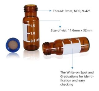 HPLC Vials Autosampler 2ml Amber Glass 2